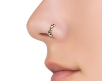 Gold Nose Hoop, Indian Nose Ring, Gold Nose Ring, Nose Hoop, Unique Nose Ring, Delicate Nose Ring, Nose Jewelry, Nose Ring Hoop