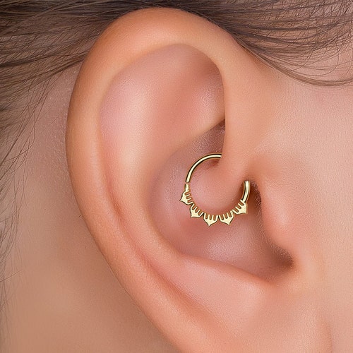 Dainty Daith Earring Minimalist Daith Hoop Gold Daith Ring Etsy