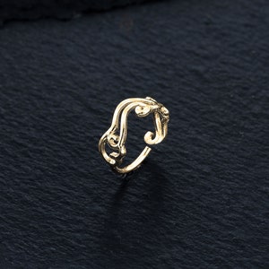 Ethnic Nose Ring, Gold Nose Hoop, Unique Nose Rings, Indian Nose Hoop, Gold Nose Ring, Gold Nose Jewelry, Spiral Nose Ring, Unique Design