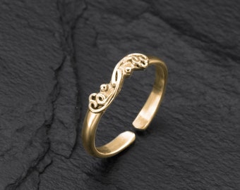 Gold Thin Band Toe Ring, Adjustable Toe Ring, Gold Band Toe Ring, Toe Ring For Women, Ring For Toe, Midi Ring, Toe Rings