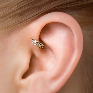 Forward Helix Earring, Helix Piercing, Gold Forward Helix Hoop, Cartilage Jewelry, Unique Helix Ring, Cartilage Piercing