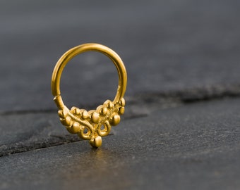 Gold Rook Earring, Daith Earring, Gold Tragus Earring, Ear Piercing, Helix Earring, Lotus Ear Piercing