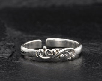 Toe Ring, Thin Band Toe Ring, Adjustable Toe Ring, Midi Ring, Minimalist Ring, Toe Rings, Sterling Silver Toe Ring, Toe Ring For Women