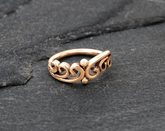 14K Rose Gold Nose Ring, Indian Nose Ring, Nose Hoop, Solid Gold Nose Ring, Delicate Nose Ring, Rose Gold Jewelry, Fine Jewelry