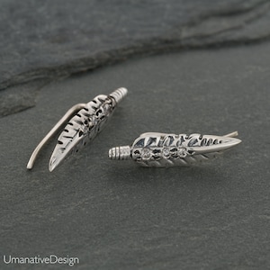 Leaf Ear Climber, Silver Ear climber, Climbing Earrings, Leaf Ear Crawler, Ear Crawler