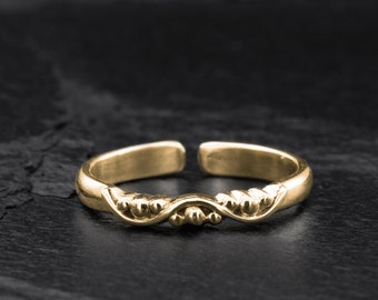 Toe Ring For Women, Thin Band Toe Ring, Stacking Ring, Minimalist Ring, Gold Band Toe Ring, Gold Toe Rings, Adjustable Toe Ring, Midi Ring
