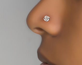 Nasenstecker Silber, Nasenpiercing, Nasenschmuck, Nasenstecker, Nasenring-Bolzen, Blumen-Nasenstecker, Sterlingsilber 925