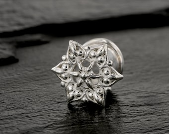 Gauge Earrings, Lotus Ear Gauges, Ear Tunnels, Plugs And Tunnels, 0g Plugs, Sterling Silver 8mm Tunnels, Flower Gauges, Gauges Plugs