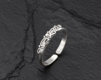 Anillo del dedo del pie de banda delgada, anillo del dedo del pie ajustable, anillo minimalista, anillo del dedo del pie de plata, anillo midi, anillo minimalista, anillo del dedo del pie para las mujeres