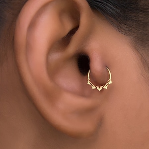 6mm Tragus Hoop, Snug Fit, Minimalist Tragus Earring, Dainty Tragus Hoop, Indian Helix Hoop, Gold Cartilage Earring, Delicate Tragus Earring