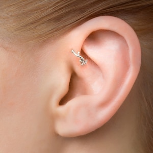 Forward Helix Earring, Rook Earring, Helix Earring Hoop, Tragus Ring, Daith Piercing, Tragus Earring, Sterling Silver Cartilage Earring