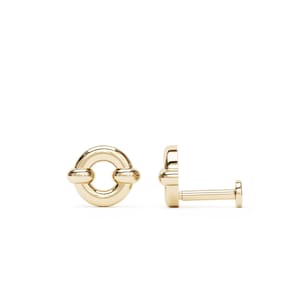 14K Gold Cartilage Stud, 16G Tiny 14K Gold Flat Back Stud, 14K Open Circle Stud, Minimalist Helix Stud Earring, Cartilage, Conch, Tragus