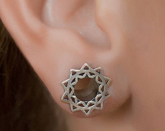 Silver Ear Tunnels, 2g Plugs Gauges, Ear Tunnels Silver, 6mm Tunnels, Gauge Jewellery, Plugs and Tunnels