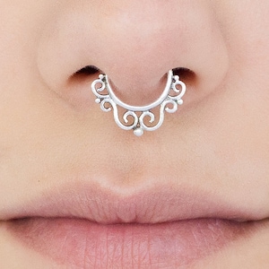 Septum Ring. Septum Jewelry. Indian Septum Ring. Boho Jewelry. Nose Jewelry. Septum Piercing. Silver Septum Ring. Septum Jewelry
