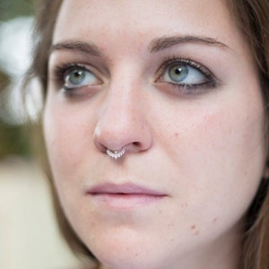 16g Tribal Septum Ring For Pierced Nose. Septum Piercing, Silver Septum Ring, Tribal Septum Ring