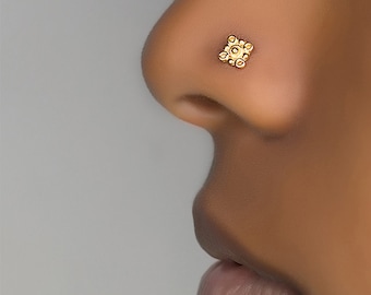 Piercing de nariz indiano, Piercing de nariz pequeno, Joia para nariz, Piercing no nariz, Piercing de nariz de ouro