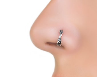 Silver Nose Ring, Nose Ring, Silver Nose Hoop, Nose Jewelry, Nose Piercing