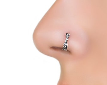 Anillo de nariz de plata, aro para la nariz, aro de nariz de plata, joyería para la nariz, piercing para la nariz