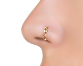 Gold Nose Hoop, Indian Nose Ring, Gold Nose Ring, Nose Hoop, Delicate Nose Ring