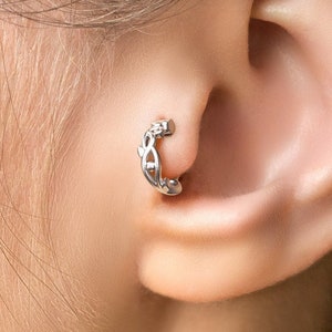 Unique Statement Tragus Hoop Earring, Bohemian Tragus Piercing,  Stylish Tragus Hoop Jewelry