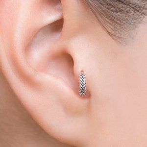 Tragus Earring, Daith Piercing, Tragus Piercing, Silver Helix Earring, Cartilage Jewelry, Helix Hoop, Silver Cartilage Earring