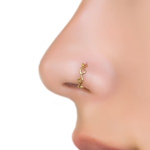 Gold Nose Hoop, Indian Nose Ring, Gold Nose Ring, Nose Hoop, Delicate Nose Ring image 1