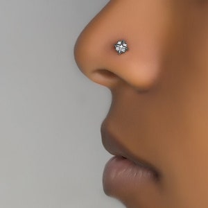 Nose Stud, Tiny Nose Stud, Nose Ring, Flower Nose Stud, Thin Nose Stud, Nose Piercing, Nose Jewelry
