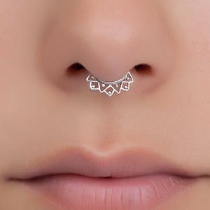 Tiny Septum Ring. Tribal Silver Septum, 20g Septum Ring, Silver Nose Hoop, Tribal Septum Ring, Indian Nose Ring, Septum Hoop, 20g Nose Ring