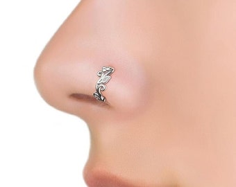 Fake Nose Ring, Faux Nose Ring Hoop, Nose Cuff No Piercing, Leaf Nose Ring, Nose Clip, No Pierced Nose Ring, Adjustable Nose Cuff