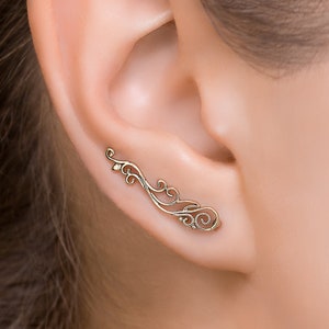 Kolczyki Ear Climber, Indian Ear Climbers, Tribal Long Ear Climbers, Ear Crawler Kolczyki