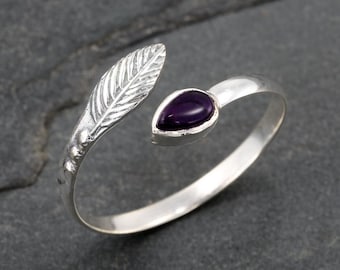 Toe Ring, Silver Toe Ring, Toe Rings, Midi Ring, Knuckle Ring, Amethyst Ring