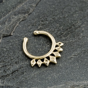 Unique Fake Septum Ring for Non Pierced Nose, Fake Nose Ring, Faux Septum Ring, Gold Septum Ring No Piercing Needed