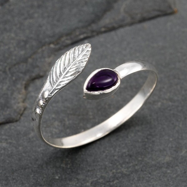 Toe Ring, Silver Toe Ring, Toe Rings, Midi Ring, Knuckle Ring, Amethyst Ring