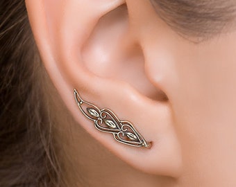Gold Ear Climbers, Ear Climber, Ear Crawler Earrings