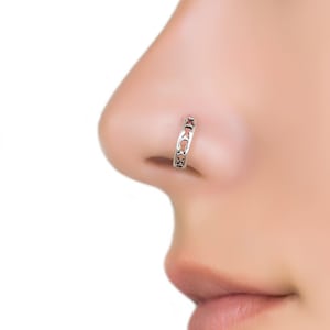 Unique Nose Ring, Silver Nose Ring, Nose Jewelry, Nose Piercing, Septum Nose Ring