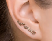 Ear Climber, Gold Ear Climbers, Climbing Earring, Ear Crawler Earrings