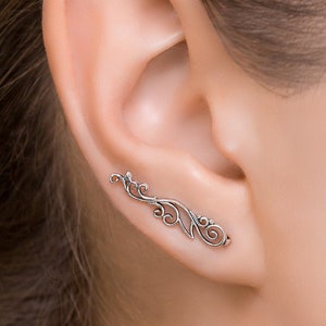 Boucles d'oreilles grimpeur d'oreille, grimpeur d'oreille d'or, grimpeur d'oreille, boucles d'oreilles de chenille d'oreille image 4