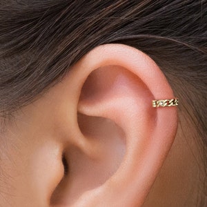 Helix Jewelry, 14K Gold Helix Earring, Diamond Bezel Helix Hoop, Diamond Cartilage Earring, Helix Piercing, Cartilage Hoop Clicker