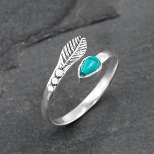 Silver Toe Ring, Toe Rings For Woman, Turquoise Toe Ring, Fitted Toe Ring, Open End Ring, Mid Ring, Knuckle Ring