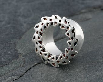 Silver Ear Gauges, 00g Ear Plugs, Plugs and Tunnels. Flesh Tunnels