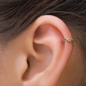 Gold Helix Earring Gold Cartilage Hoop Helix Piercing Cartilage