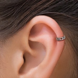 Cartilage Earring, Helix Ring Hoop 925 Silver, Chain Helix Hoop, Cartilage Piercing Jewelry, Unique Helix Earring, Clicker Helix Hoop