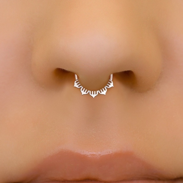 6mm Snug Fit Septum Hoop, Silver Septum Hoop, Tiny Septum Ring, Unique Body Jewelry, Small Septum Hoop, Dainty Hoop, Minimalist Jewelry