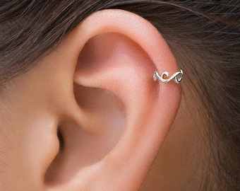 Delicate Helix Earring, Tiny Cartilage Piercing, Dainty Helix Jewelry, Minimalist Helix Hoop, Petite Helix Earring, Elegant Helix Jewelry