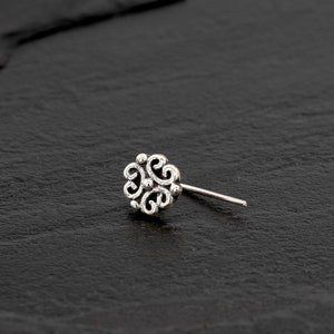 Flower Nose Stud, Nose Stud, Nose Ring Stud, Nose Stud L Shape, Nose Piercing, India Nose Stud,