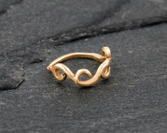 14K Rose Gold Helix Piercing, Cartilage Hoop, Cartilage Earring, Tragus Earring, Daith Piercing, Rose Gold Jewelry, Tragus Piercing