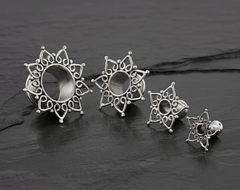 6g Ear Tunnels, Sterling Silver Plugs and Tunnels, Ear Gauges, Ear plugs, 4mm Tunnels