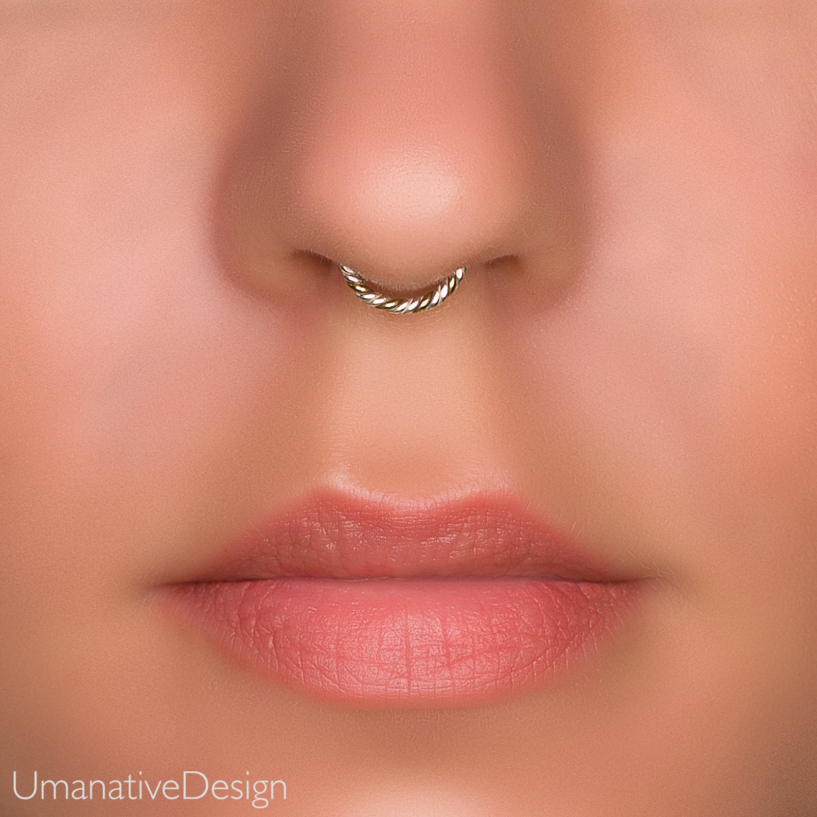 Twisted Wire Nose Ring for Pierced Nose. Three Wire Twisted Etsy