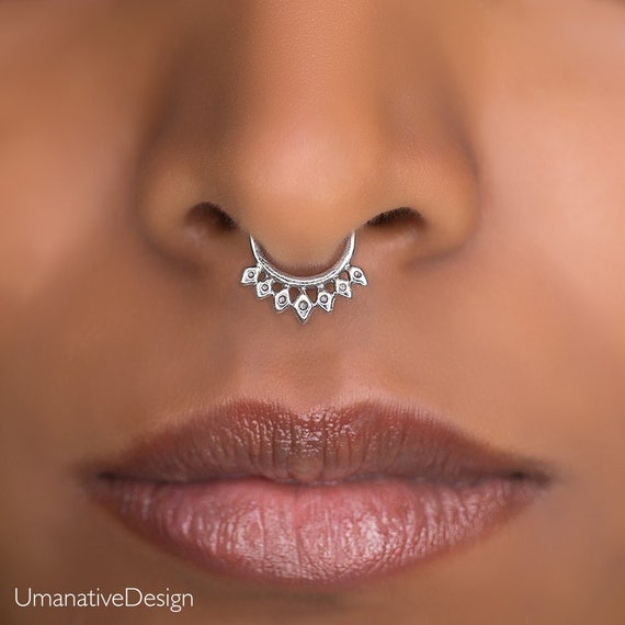 Sterling silver fake shop septum ring