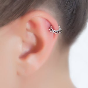 Ear Tragus, Thin Wire Hoops, Cartilage Earring, Helix earring, Helix Tragus, Tiny Hoop Earring